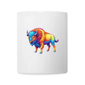 Bison Colorful Kawaii Cartoon Character Clipart - Mug - white - Front
