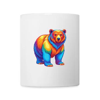 Bear Colorful Kawaii Cartoon Character Clipart - Mug - white - Front