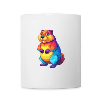 Beaver Colorful Kawaii Cartoon Character Clipart - Mug - white - Front