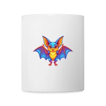 Chauve-souris coloré Kawaii dessin animé Personnage Clipart - Mug blanc - blanc - Devant