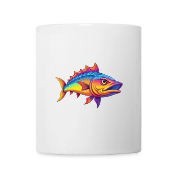 Barracuda Coloré Kawaii Dessin Animé Personnage Animal - Mug blanc - blanc - Devant