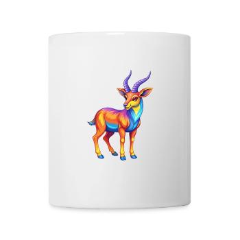 Antilope Bunte Kawaii Cartoon Figur Clipart - Tasse - Weiß - Vorne