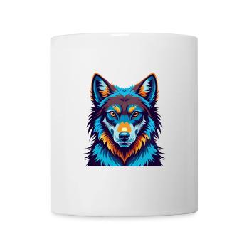 Wolf Colorful Kawaii Cartoon Character Clipart - Mug - white - Front
