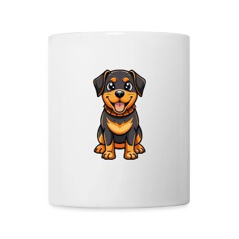 Rottweiler Dog Cartoon Character Kawaii Clipart - Mug - white - Front