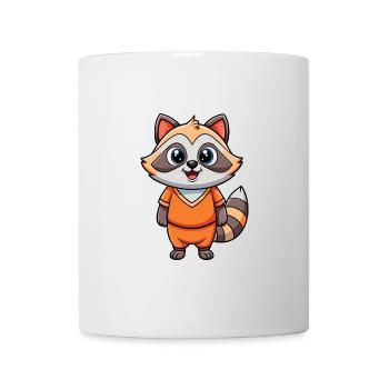 Raccoon Cute Cartoon Character Kawaii Clipart - Mug - white - Front