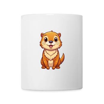 loutre mignon personnage de dessin animé Kawaii Clipart - Mug blanc - blanc - Devant