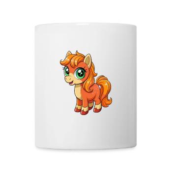 poney mignon personnage de dessin animé Kawaii Clipart - Mug blanc - blanc - Devant