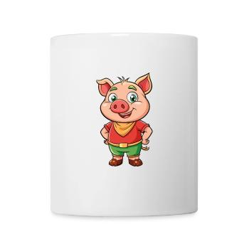 Pig Cute Cartoon Character Kawaii Clipart - Mug - white - Front