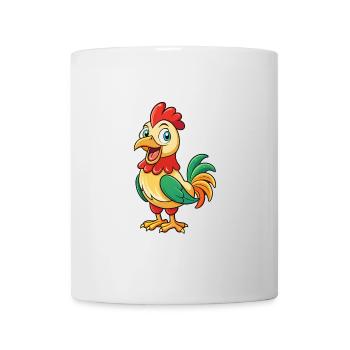 Hahn Niedliche Zeichentrickfigur Kawaii Clipart - Tasse - Weiß - Vorne
