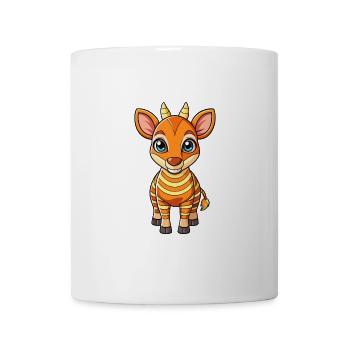 okapi mignon personnage de dessin animé kawaii clipart - Mug blanc - blanc - Devant