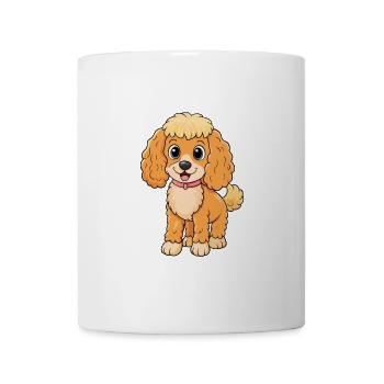 Pudel Hund Niedliche Zeichentrickfigur Kawaii Clipart - Tasse - Weiß - Vorne