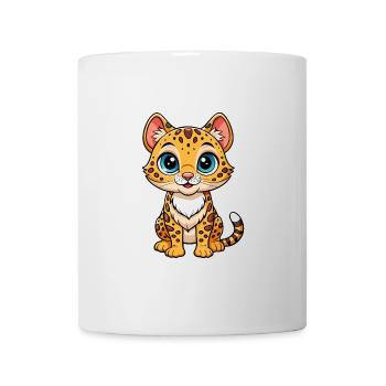 Ocelot Cute Cartoon Character Kawaii Clipart - Mug - white - Front