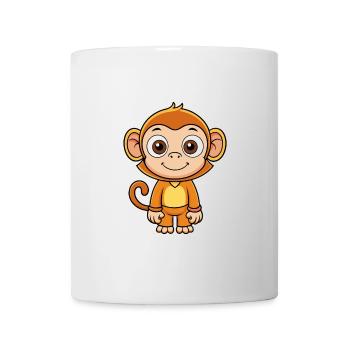 Monkey Cute Cartoon Character Kawaii Clipart - Mug - white - Front