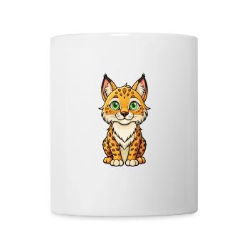 Lynx Cute Cartoon Character Kawaii Clipart - Mug - white - Front