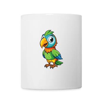 Parrot Cute Cartoon Character Kawaii Clipart - Mug - white - Front