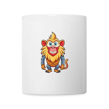 Mandrill Mignon Personnage De Dessin Animé Kawaii Clipart - Mug blanc - blanc - Devant