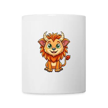 Manticore Mignon Dessin Animé Personnage Kawaii Clipart - Mug blanc - blanc - Devant