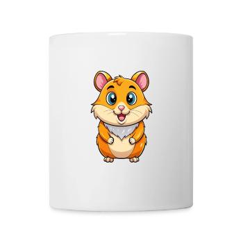 Hamster Niedliche Zeichentrickfigur Kawaii Clipart - Tasse - Weiß - Vorne
