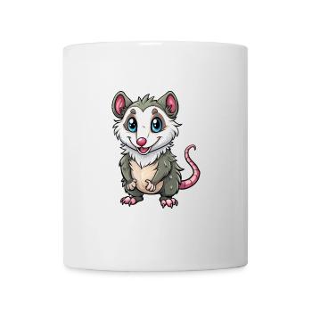 Opossum Mignon Personnage De Dessin Animé Kawaii Clipart - Mug blanc - blanc - Devant