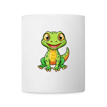 Eidechse Niedliche Zeichentrickfigur Kawaii Clipart - Tasse - Weiß - Vorne