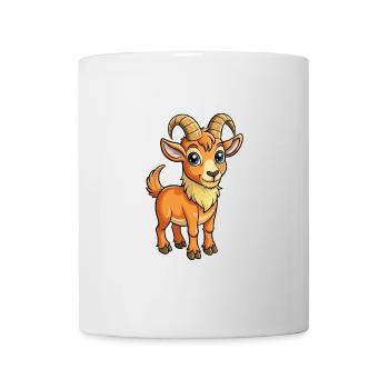 Steinbock Niedliche Zeichentrickfigur Kawaii Clipart - Tasse - Weiß - Vorne