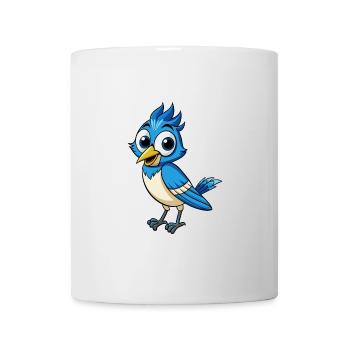 Jay Bird Niedliche Zeichentrickfigur Kawaii Clipart - Tasse - Weiß - Vorne