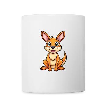 Kangaroo Cute Cartoon Character Kawaii Clipart - Mug - white - Front