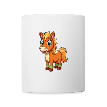 Pferd Niedliche Zeichentrickfigur Kawaii Clipart - Tasse - Weiß - Vorne