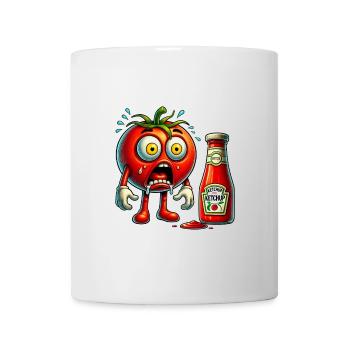 Funny tomato and ketchup design - Mug - white - Front