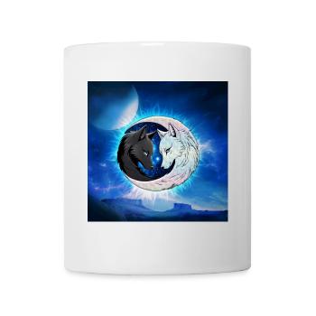 Zwei majestätische Wolfsköpfe, - Tasse - Weiß - Vorne