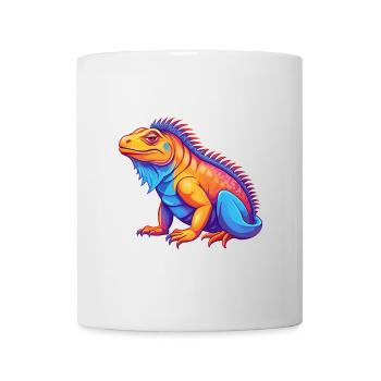 Iguana Colorful Kawaii Cartoon Character Clipart - Mug - white - Front