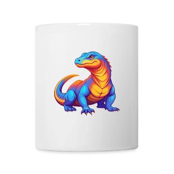 Komodo Dragon Colorful Kawaii Cartoon Character - Mug - white - Front