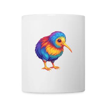 Kiwi Vogel Bunt Kawaii Cartoon Figur Tier - Tasse - Weiß - Vorne