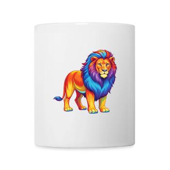 Lion Colorful Kawaii Cartoon Character Clipart - Mug - white - Front