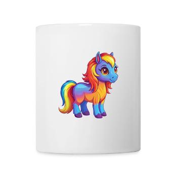 Pony Bunte Kawaii Cartoon Figur Clipart - Tasse - Weiß - Vorne