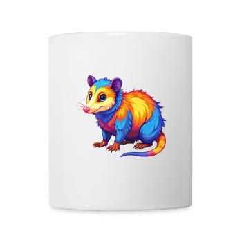 Opossum coloré Kawaii dessin animé Personnage Clipart - Mug blanc - blanc - Devant