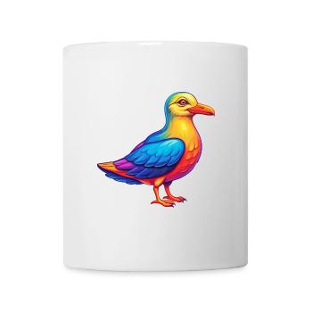 Möwe Bunte Kawaii Cartoon Charakter Clipart - Tasse - Weiß - Vorne