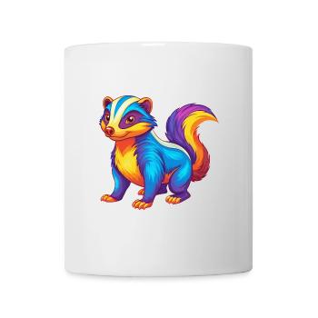 Skunk Bunte Kawaii Cartoon Charakter Clipart - Tasse - Weiß - Vorne