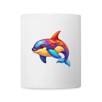 Orca Bunte Kawaii Cartoon Figur Clipart - Tasse - Weiß - Vorne