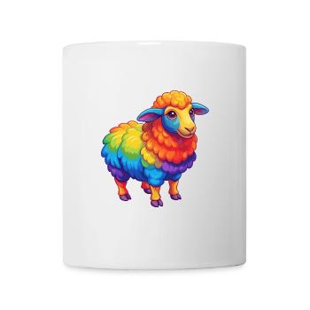 Schaf Bunte Kawaii Cartoon Figur Clipart - Tasse - Weiß - Vorne