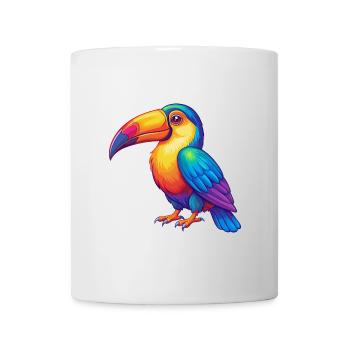 Toucan Colorful Kawaii Cartoon Character Clipart - Mug - white - Front