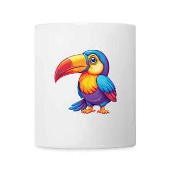 Toucan Colorful Kawaii Cartoon Character Clipart - Mug - white - Front