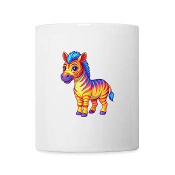 Zebra Bunte Kawaii Cartoon Figur Clipart - Tasse - Weiß - Vorne