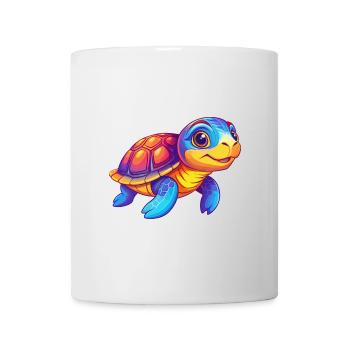 Turtle Colorful Kawaii Cartoon Character Clipart - Mug - white - Front