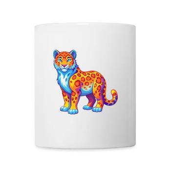 Snow Leopard Colorful Kawaii Cartoon Character - Mug - white - Front