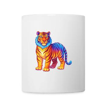 Tiger Colorful Kawaii Cartoon Character Clipart - Mug - white - Front