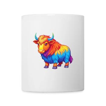 Yak Colorful Kawaii Cartoon Character Clipart - Mug - white - Front