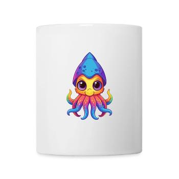 Squid Colorful Kawaii Cartoon Character Clipart - Mug - white - Front