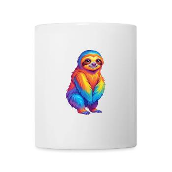Faultier Bunte Kawaii Cartoon Figur Clipart - Tasse - Weiß - Vorne