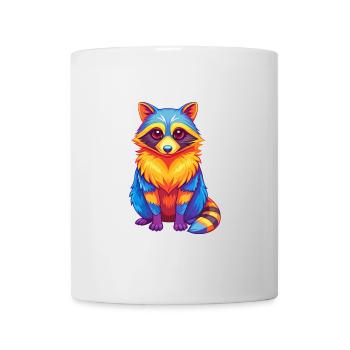 Raccoon Colorful Kawaii Cartoon Character Clipart - Mug - white - Front